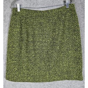 Vintage USA Gianni Sport Wool Blend Tweed Skirt Womens‎ Size 16 Green Black